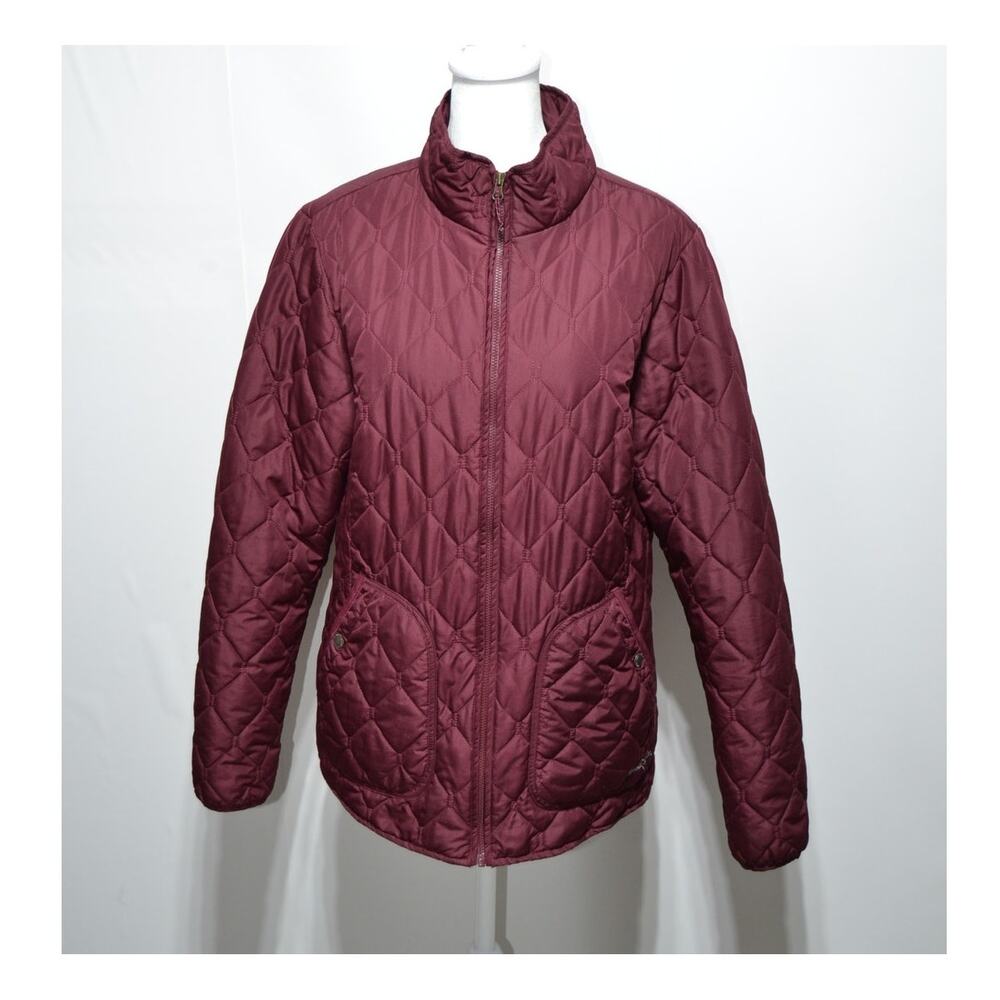 Eddie Bauer Woman's Maroon Quilted Puffer Jacket Size Large